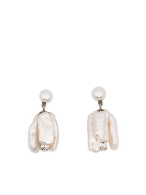 bloom crystal and pearl earrings