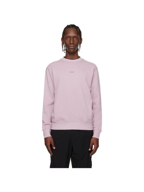 Purple Cotton Terry Contrast Logo Relaxed-Fit Sweatshirt