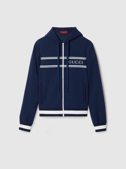 Technical jersey hooded sweatshirt