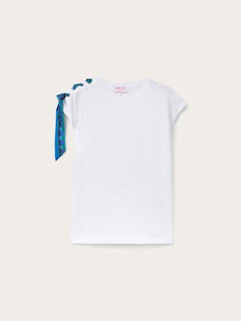 SHORT SLEEVE T-SHIRT WITH PRINTED DRAWSTRING