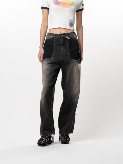 Cut-Out Pocket Denim Pants