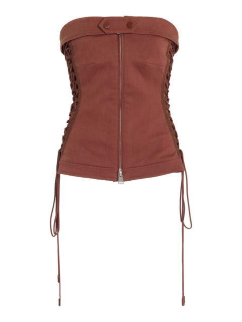 Sasha Cotton Zip Up Bustier neutral