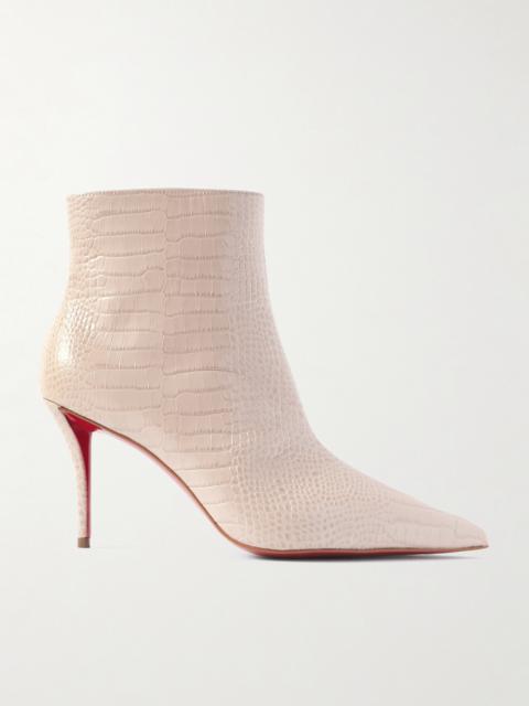 Miss Z 80 Croc-effect Leather Ankle Boots