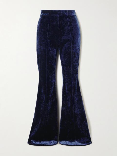Stretch-velvet Flared Pants
