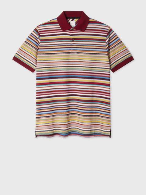 Noisy 'Signature Stripe' Cotton Polo Shirt