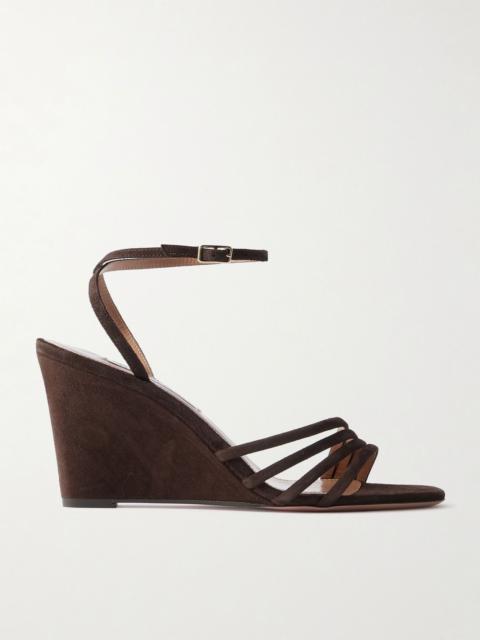Latour 85 suede wedge sandals Chocolate
