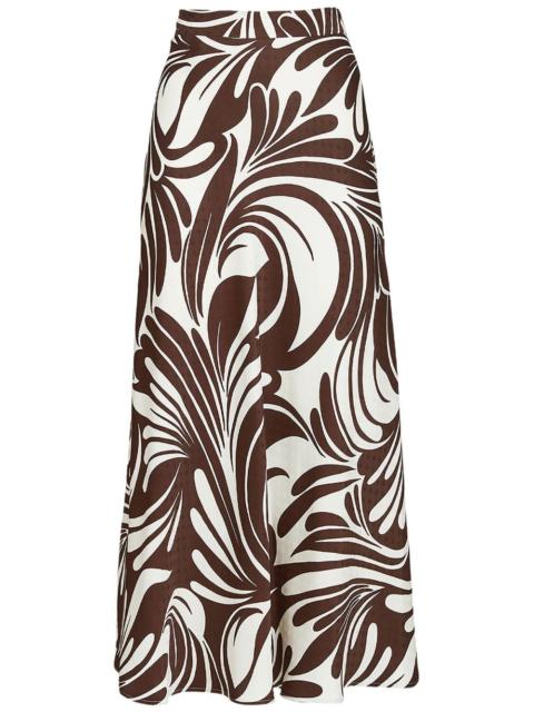 abstract-print midiskirt