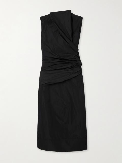 Gathered Shell Midi Dress