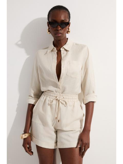 Viscose Linen Woven Long Sleeve Shirt