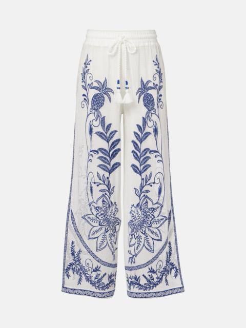 Nina embroidered cotton pants