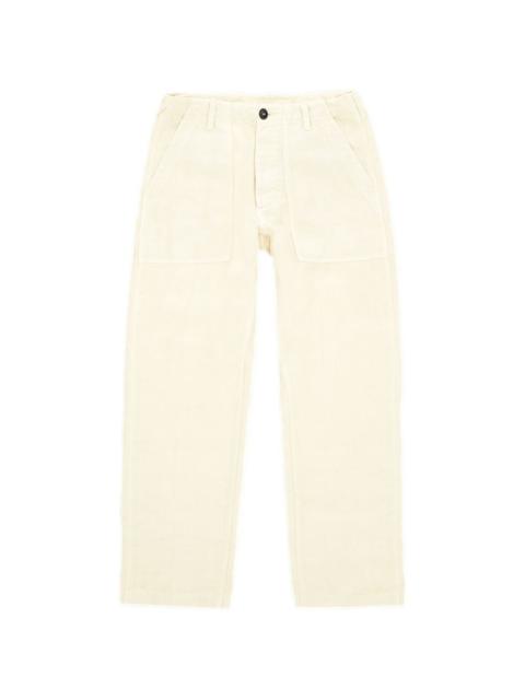 patch-pocket linen trousers