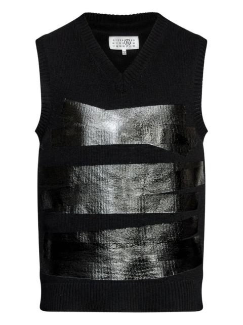 V-neck wool vest