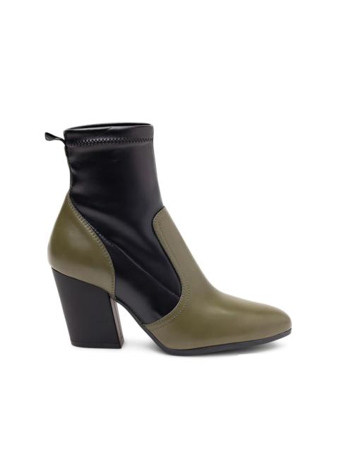80mm two-tone block-heel boots