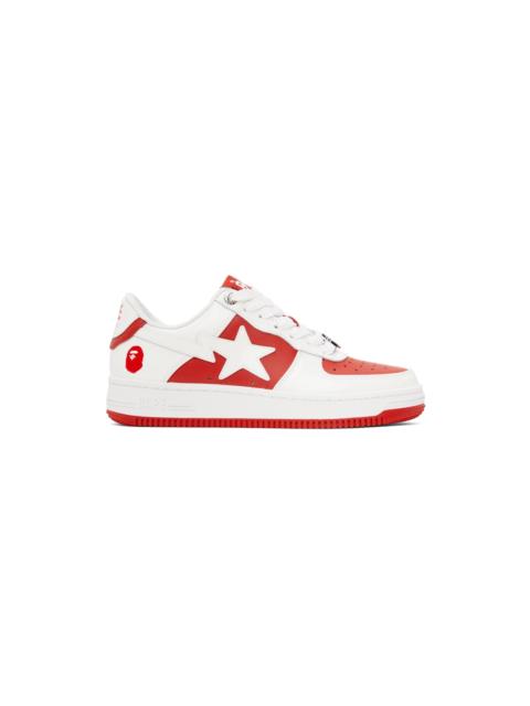 White & Red STA #6 Sneakers