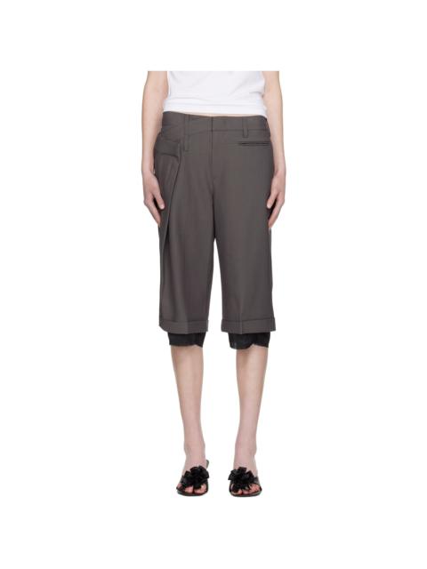 Gray Wrap Over Shorts