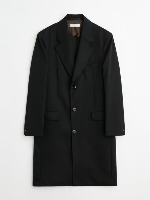 Dolphin Coat Coarse Black Gabardine