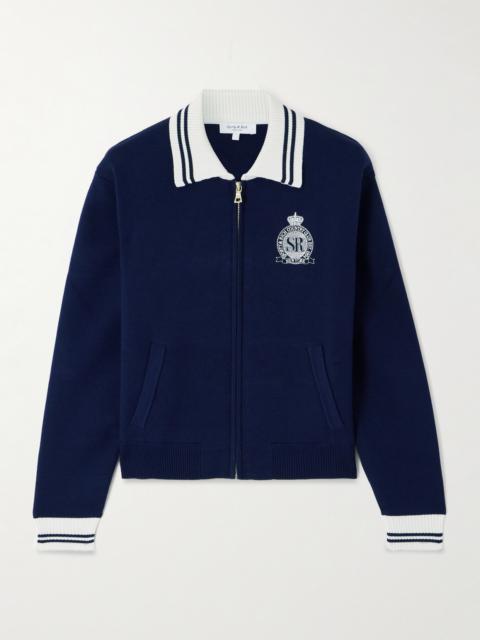 Royal Club Embroidered Striped Knitted Cardigan