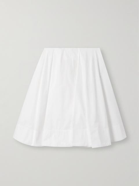 Salon Pleated Cotton-poplin Midi Skirt