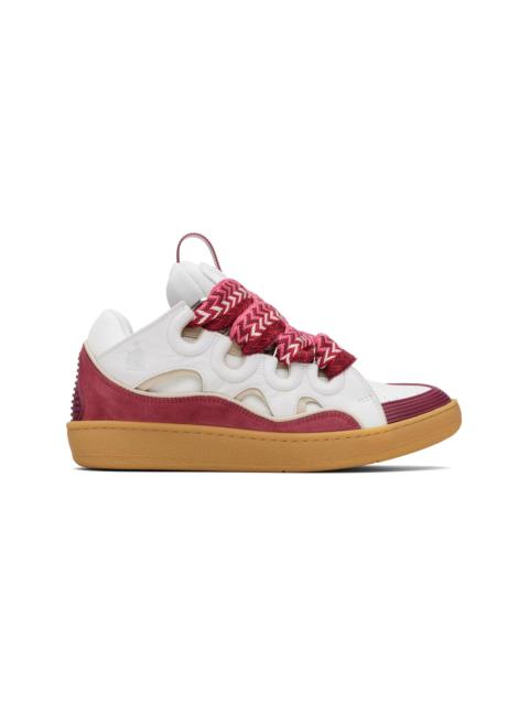 Off-White & Pink Curb Leather Sneakers