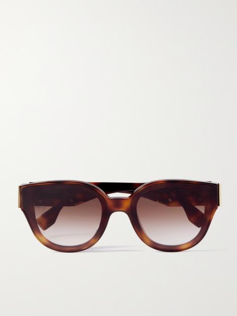 First D-frame Embellished Tortoiseshell Acetate Sunglasses