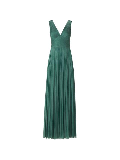 Anilia pleated V-neck maxi dress