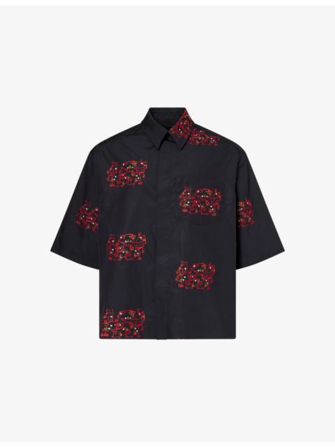 Embroidered Oversize Cotton Shirt