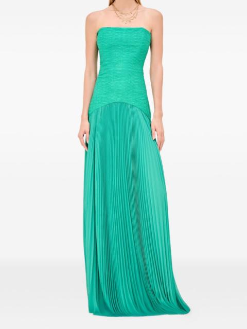 Sunniva pleated strapless maxi dress