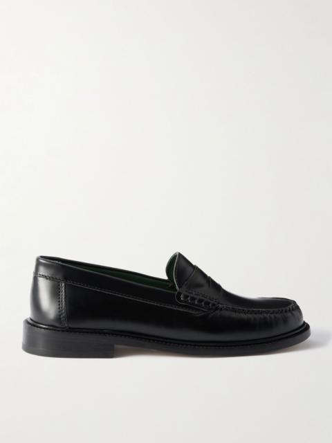 Yardee Polished-Leather Penny Loafers Black