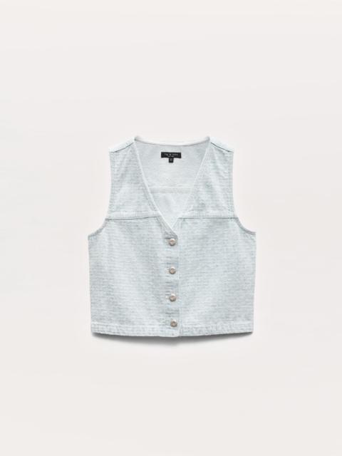 Juliana Textured Denim Vest
Lightweight Rigid Denim