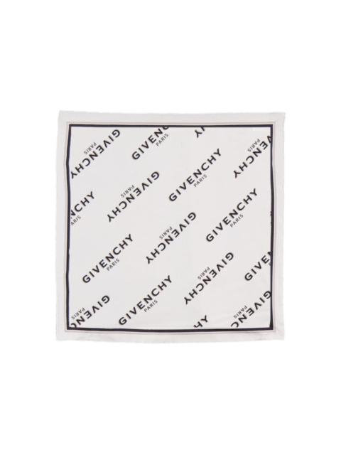 Shadow logo-print silk scarf