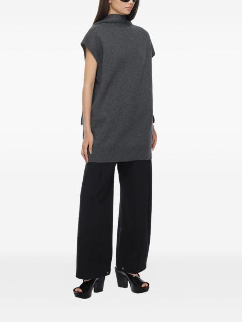 short-sleeve high-neck mini dress