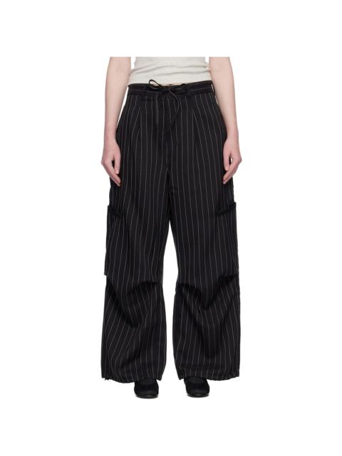 Black Pinstripe UT Straight Leg Trousers