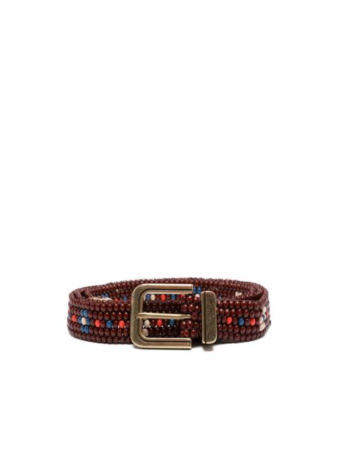 beaded buckle belt