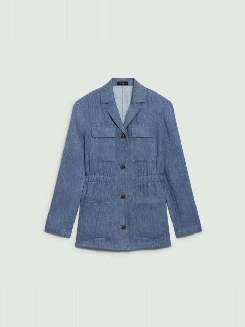 Cinched Jacket in Fluid Linen