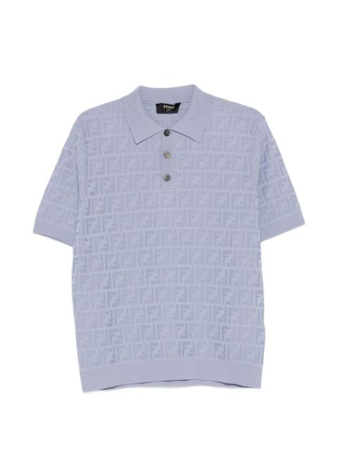 logo-pattern polo shirt