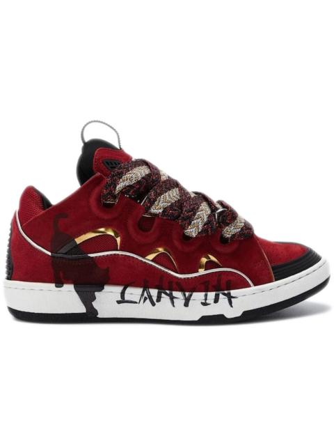 Lanvin Curb Sneakers Red Gold