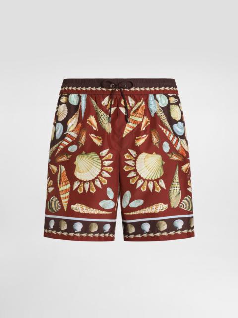 Shell-print medium swim boxer shorts