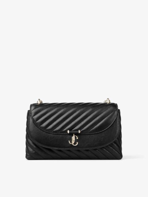 Curve Cross Body Medium
Black Quilted Biker Leather Crossbody Bag