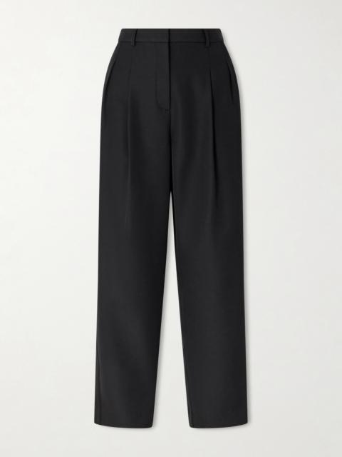 Cornelia St. Satin-trimmed Wool Tapered Pants