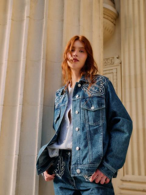 Denim Cornely Buttoned Embroidered Jacket