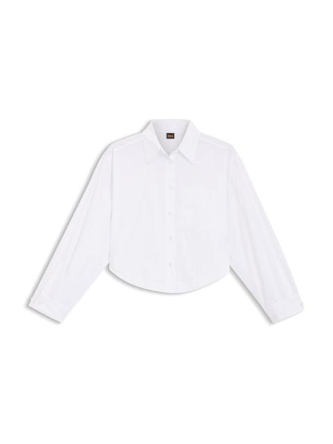 OVERSIZE-FIT CROPPED BLOUSE IN COTTON POPLIN