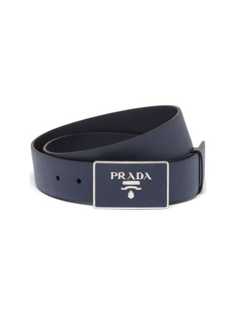 Saffiano leather belt