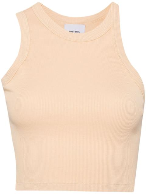 logo-embroidered cotton top