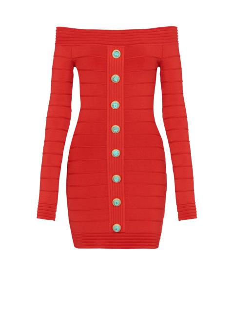 Off-the-shoulder knit dress