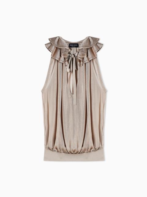 VISCOSE TOP WITH ASV RUFFLES