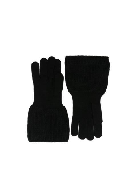 ribbed-knit gloves