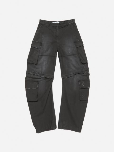 Coated cargo trousers - Black