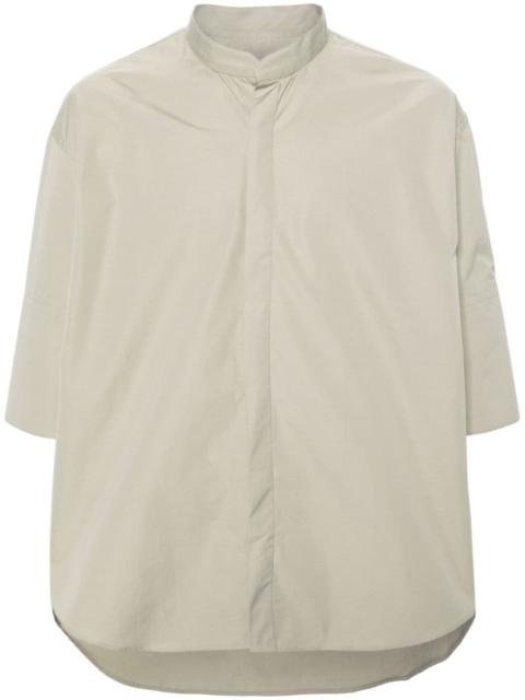 band-collar cotton shirt