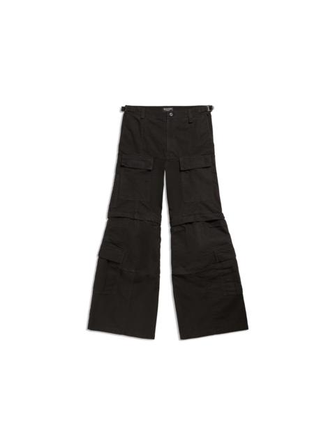 Balenciaga Flared Cargo Trousers in Black Black