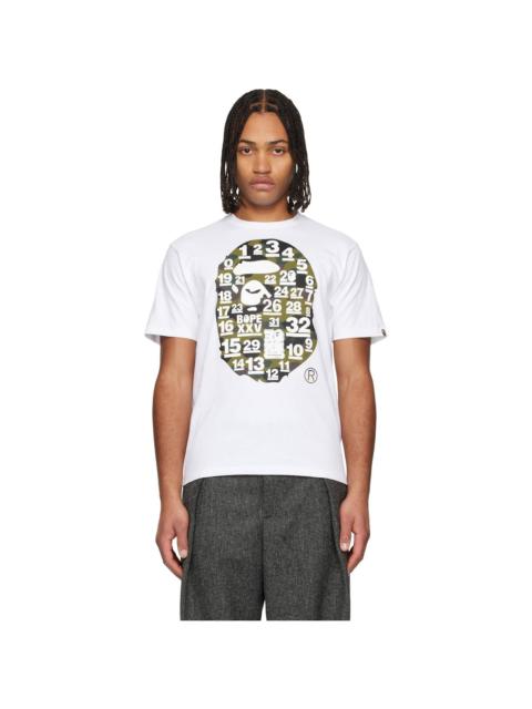 White 32nd Anniversary 1st Camo Big Ape Head T-shirt
